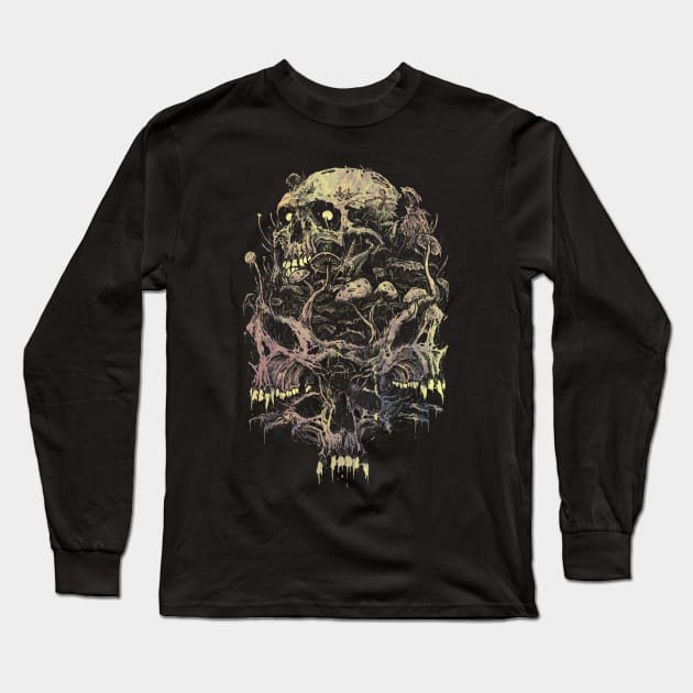 Shrooms Of The Night v2 Long Sleeve T-Shirt by Defameart